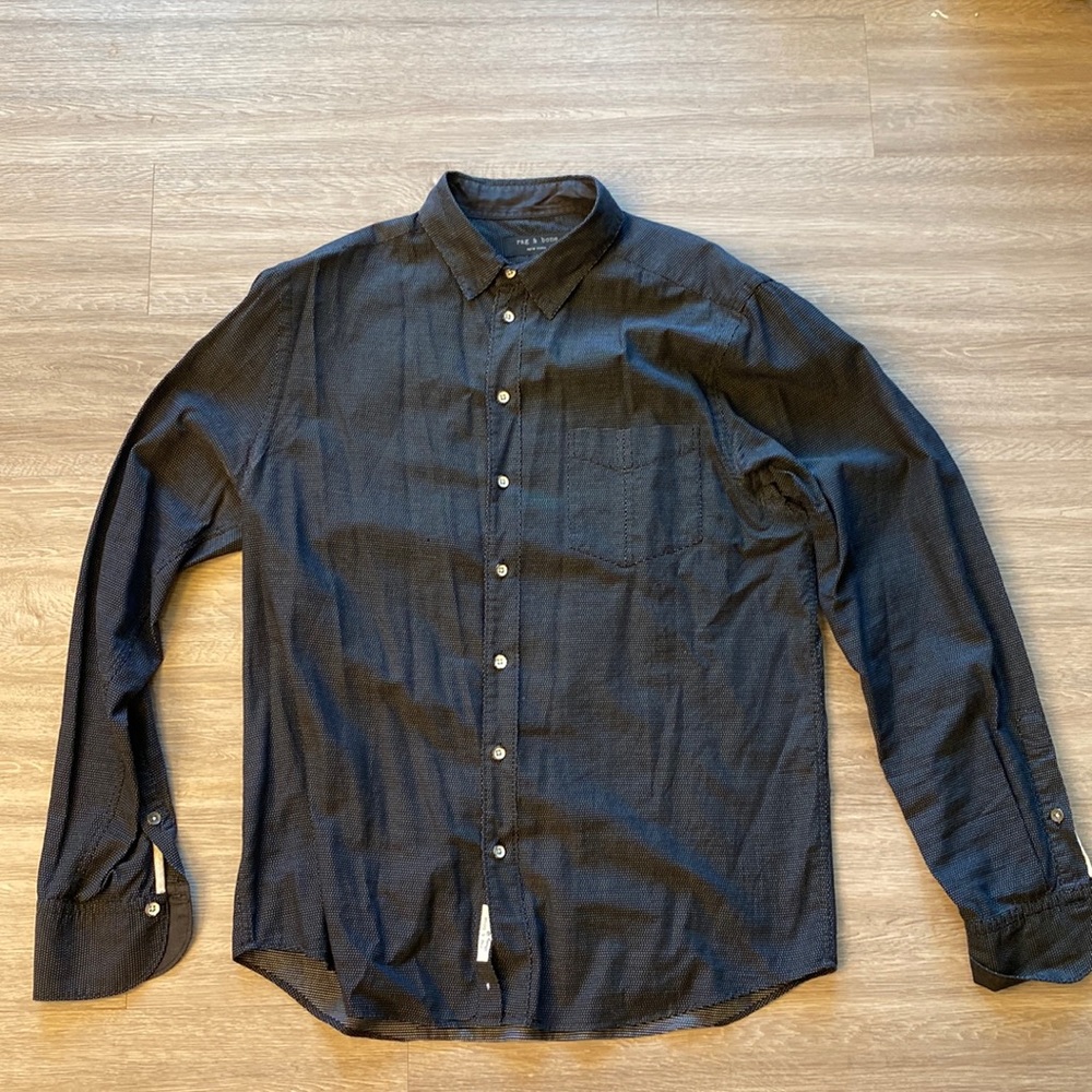Rag & Bone Black Poplin Shirt